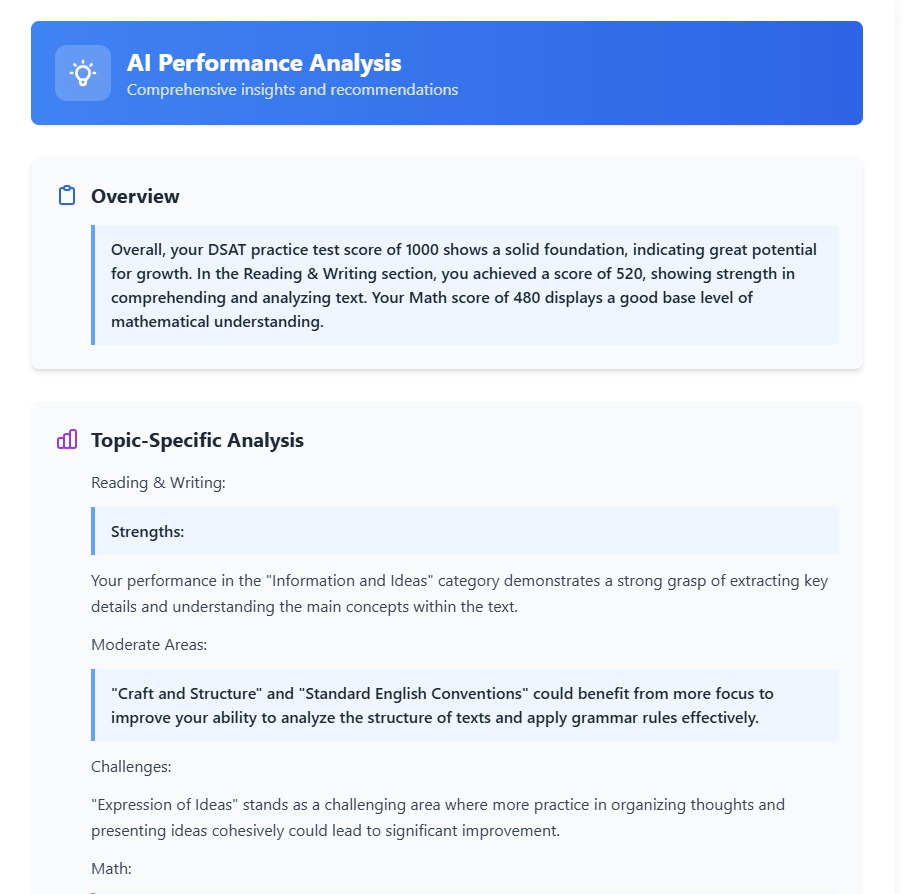 AI Analysis Interface