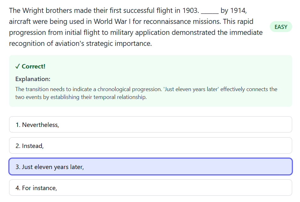 Adaptive Quiz Interface