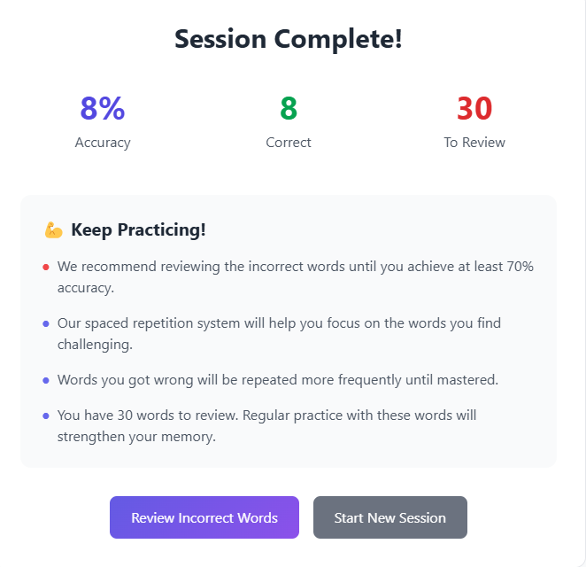 Flashcards Interface